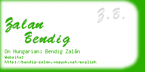 zalan bendig business card