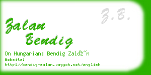 zalan bendig business card